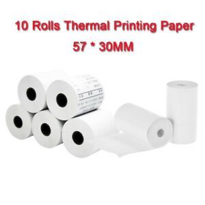 10 Roll/Pack POS Cashier Receipt 57mm*30mm Universal Ticket Bill Printing Paper