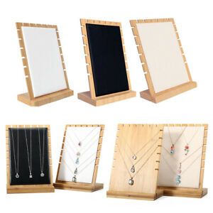 3 Pcs Adjustable-Length Pendant Hanging Wooden Board Stand Black/White/Beige