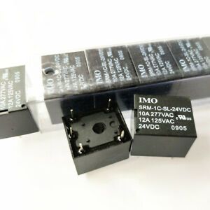 10Pcs IMO SRM-1C-SL-24VDC Power Relay 5Pins 10A 277VAC