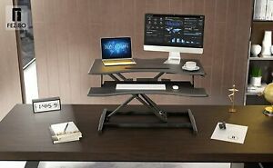 FEZIBO Standing Desk Converter Stand up Desk Riser, 34&#034; H Adjustable Ergonomic