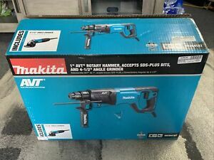 Makita HR2641X1 SDS-PLUS AVT Rotary Hammer &amp; Case 4-1/2&#034; Angle Grinder New/Open