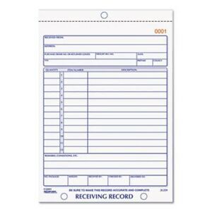 Rediform Receiving Record Book, Two-Part Carbonless, 50 Sets/Book (RED2L259)