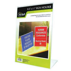 NUDELL 35485 Sign Holder,Freestanding,8-1/2x11Acrylic