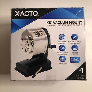 X-Acto KS Manual Vacuum Mount Classroom Pencil Sharpener Black/Chrome 1072