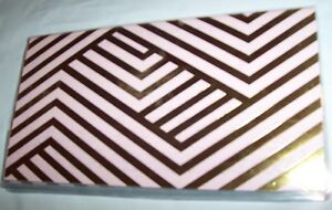 2019 2020 PINK &amp; GOLD foil Chevron 3&#034;x 6&#034; pocket/purse calendar Month @ glance