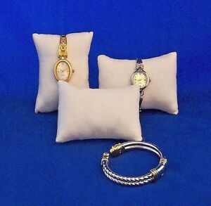 Jewelry Watch Display Pillows White Velveteen Lot of 20 NEW US Seller