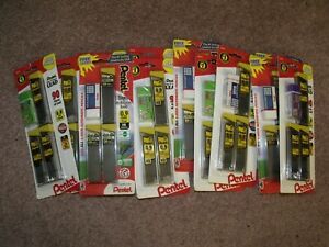 15 Packs of PENTEL Super Hi-Polymer Lead and Erasers 0.9mm  NEW
