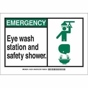 BRADY 132215 Sign,Emergency,10X14&#034;,Plastic