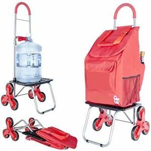 dbest products Stair Climber Bigger Trolley Dolly Shopping Cart Red Shopping ...