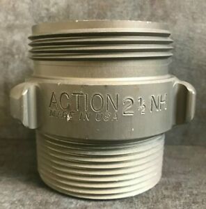 Aluminum Fire Hose Adapter, 2.5&#034; M.NST(NH) x 2.5&#034; M.NPT Rocker Lug