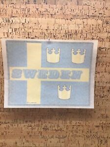 Vintage 1976 ITL SWEDEN Flag Iron-On Transfer T-5