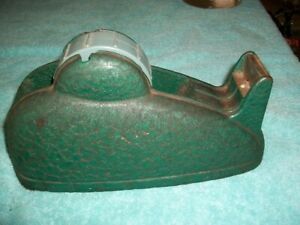 Vintage Cast Iron Green Minnesota Mining Mfg Tape Dispenser Whale Steampunk GC