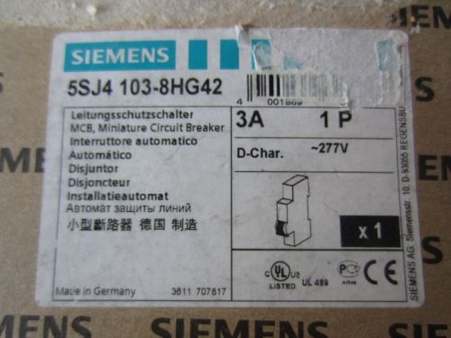 Siemens 3a 1p circuit breaker 3 amp 5sj4 103-8hg42 new for sale
