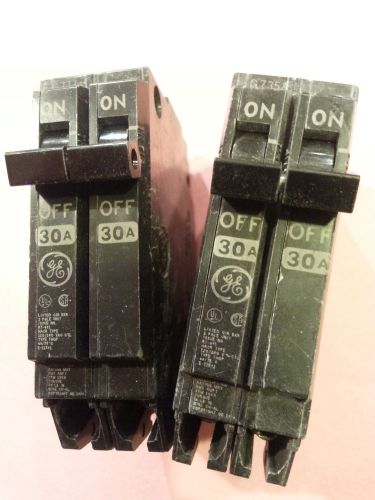 General electric ge 30 amp 2pole thin 120/240 volt breaker type thqp230 lot (2) for sale