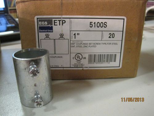 Egs 5100s 1 inch emt set screw conduit coupling 26 pieces steel zinc plated for sale