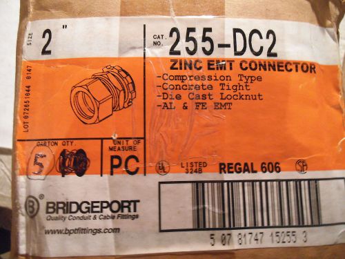 BRIDGEPORT 2&#034; ZINC EMT CONNECTOR 255-DC2 *LOT OF 5* - NEW
