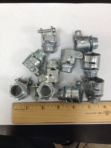 Lot of 10 Thomas &amp; Betts 254-TB Straight Non-Insulated Squeeze Connector 1/2&#034;