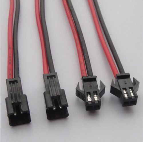 100sets 2pin 10cm male&amp;female waterproof adapter plug connector wire jst for led for sale