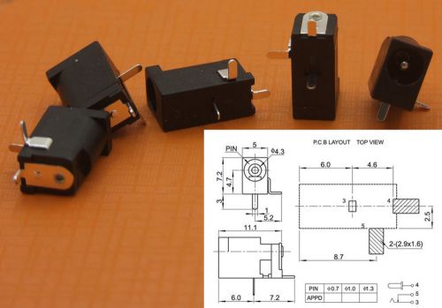 500pcs smd smt 3.5mm x 1.3mm dc sockets jack female pcb power charger soldering for sale