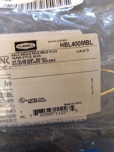 Hubbell.  HBL400MBL. Plug New In Packaging