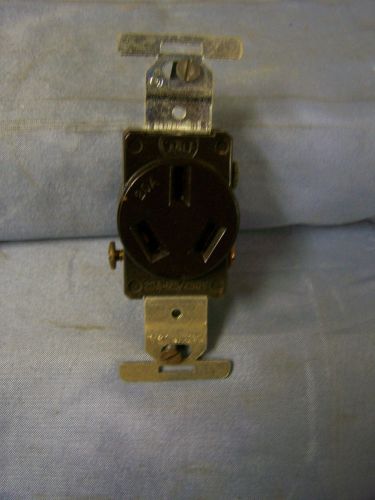 Single Electric Receptacle Brown  Eagle #805 - 20 Amp 3 Wire