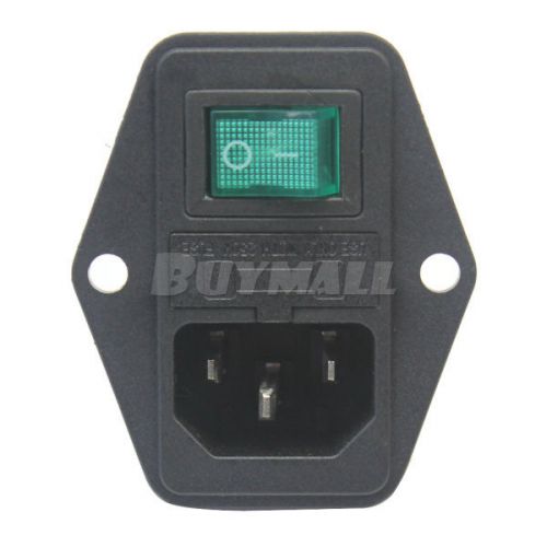 C14 Inlet Power Socket Plug On/Off Rocker Switch with Protective Fuse Holder