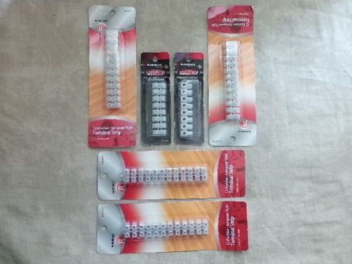 Lot of 6 radio shack  12 &amp; 8 position 30a 600v terminal strips new in box for sale