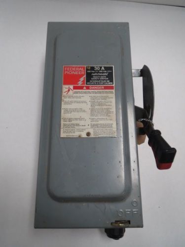 Federal pioneer c5336 non-fusible disconnect switch 30a 600v-ac 3ph 200281 for sale