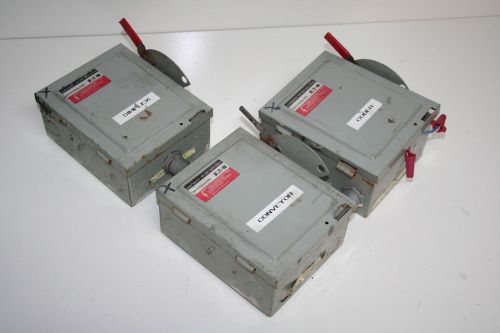 * (3) CUTLER HAMMER DG-221NGB SAFETY SWITCHES 30AMP 2POLE 240VAC