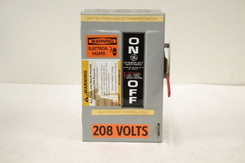 GENERAL ELECTRIC GE TG3221 7.5HP FUSIBLE 30A 240V-AC DISCONNECT SWITCH B293844