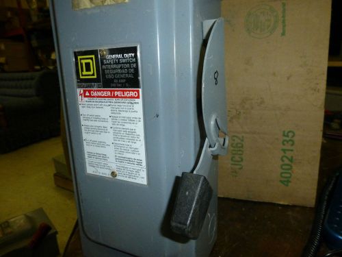 SQUARE D SAFETY SWITCH d322n ENCLOSURE INDOOR 60AMPERE electrical metal box
