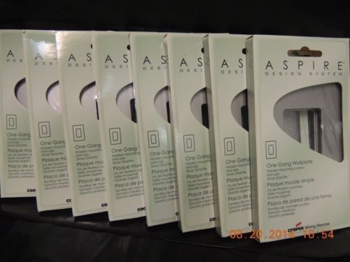 (8) aspire design system by cooper wiring one gang wallplates silver granite for sale