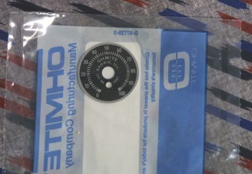 OHMITE 5007 Dial Potentiometer Rheostat Knob Face Plate New 5007E