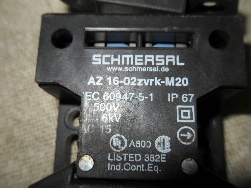 (RR7-1) 1 USED SCHMERSAL AZ 16-02ZVRK-M20 SAFETY SWITCH
