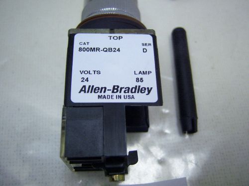 (5639) allen bradley push button white illuminated 800mr-qb24wa 300vac 10a for sale
