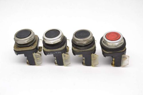LOT 4 ALLEN BRADLEY MIX 800T-A 8 SERIES T MOMENTARY BLACK RED PUSHBUTTON B430086