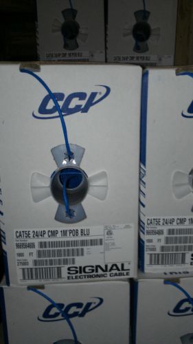 Cci cat5e plenum data cable #9669564606 blue 1000ft pull box for sale