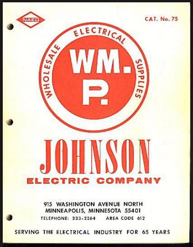 1975 johnson electric company catalog wholesale electrical supplies minneapolis for sale