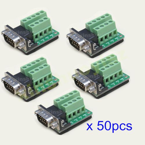 [50x] db9-g2 db9 nut type connector 9pin male adapter terminal module rs232 for sale
