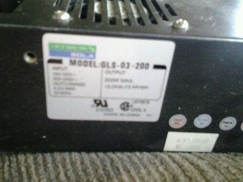 Sola power supply gls-03-200 120v 240v ac, 15v dc 1.4a 200w