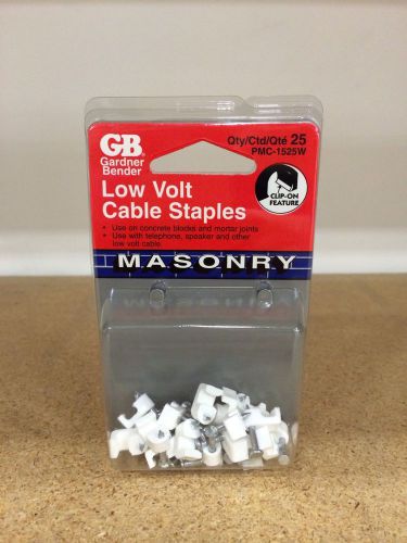 Lot of 10) box of 25 new gardner bender low volt clip-on cable staples pmc-1525w for sale