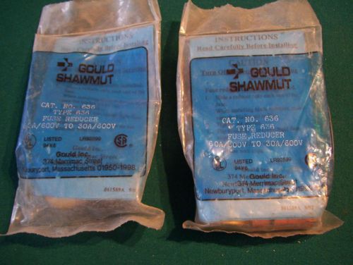 (2) - new - gould shawmut #636 fuse reducers for sale