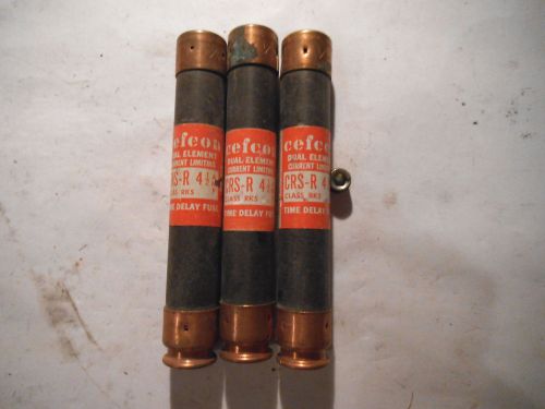 Cefco dual element fuse lot of 4 crs-r 30 (lot of 3) - used for sale