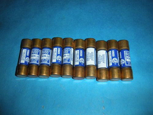 Bussmann non-10 one-time fuse 10 amp lot of 10 for sale