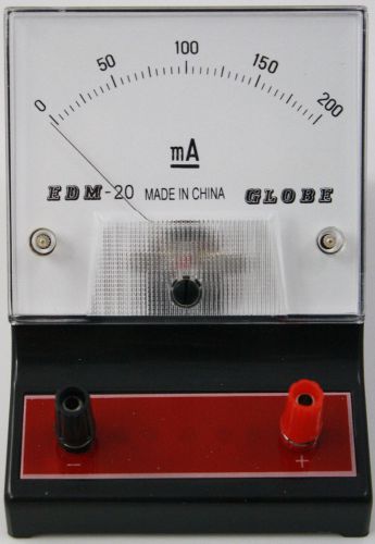 0-200 miliampere (mA) DC Ammeter, Analog Display