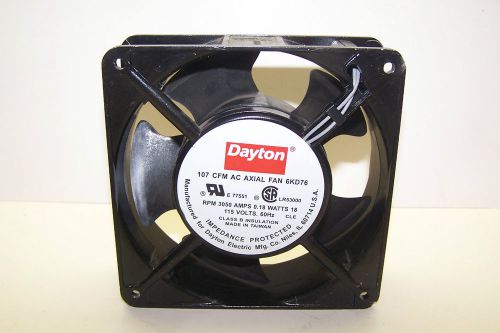 DAYTON 115 V 107 CFM AC AXIAL FAN 6KD76 4-3/4&#034; 3050 RPM .18A 18W IMPED PROTECTED