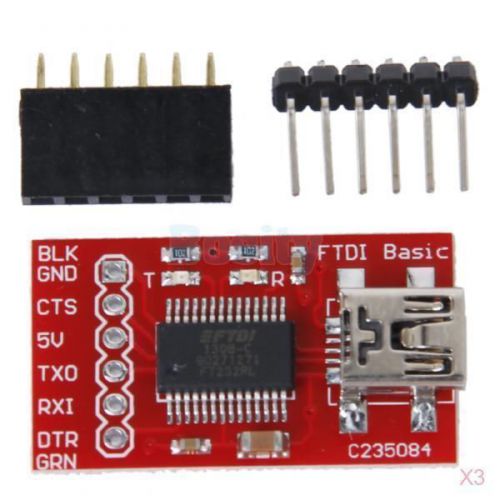 3x 3.3V 5V Newest FT232RL FTDI USB2.0 to TTL Serial Adapter Module for Arduino