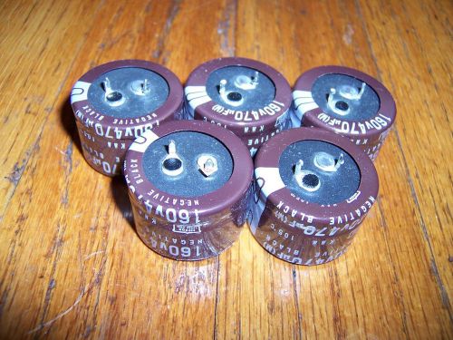 Lot of 5 nippon radial electrolytic capacitors 470uf 470 uf 160v 105*c for sale