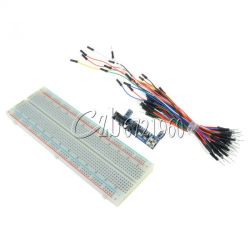 MB102 Power Supply Module 3.3V 5V+MB102 Breadboard Board 830 Points+Jumper cable