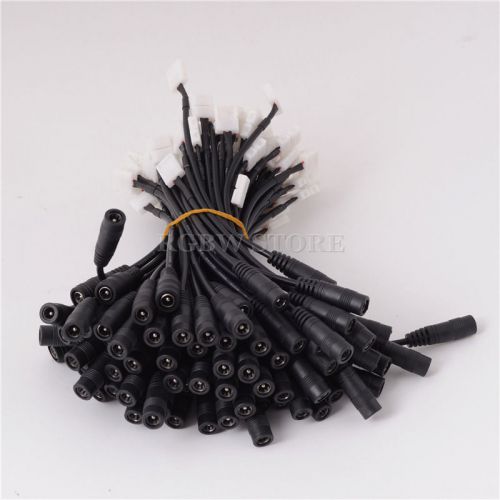 100pcs 10mm 2Pin Connector Cable DC Female Adapter For Single Color 5050 Strip